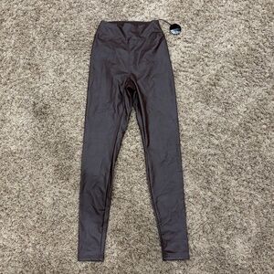 Offline by Aerie Real Luxe Hi-Rise Brown Faux Leather Leggings Size S
